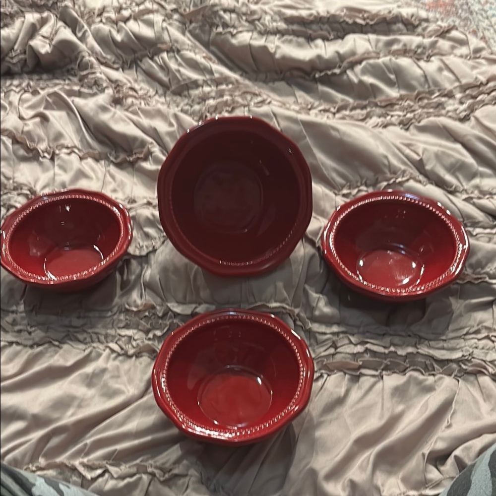 Princess House Berry Red Bowls set of 4